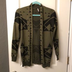 Olive green cardigan
